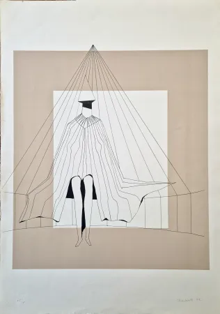 Lithograph Chadwick - Seated figure