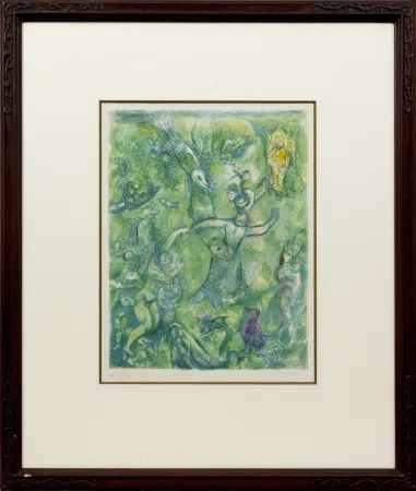 Lithograph Chagall - Abdullah Discovered before Him...,  from the Arabian Nights