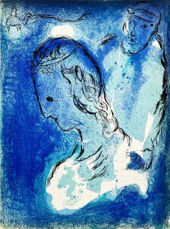 Lithograph Chagall - Abraham und Sarah