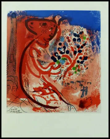 Lithograph Chagall (After) - LES AMOUREUX DU CHAMPS DE MARS