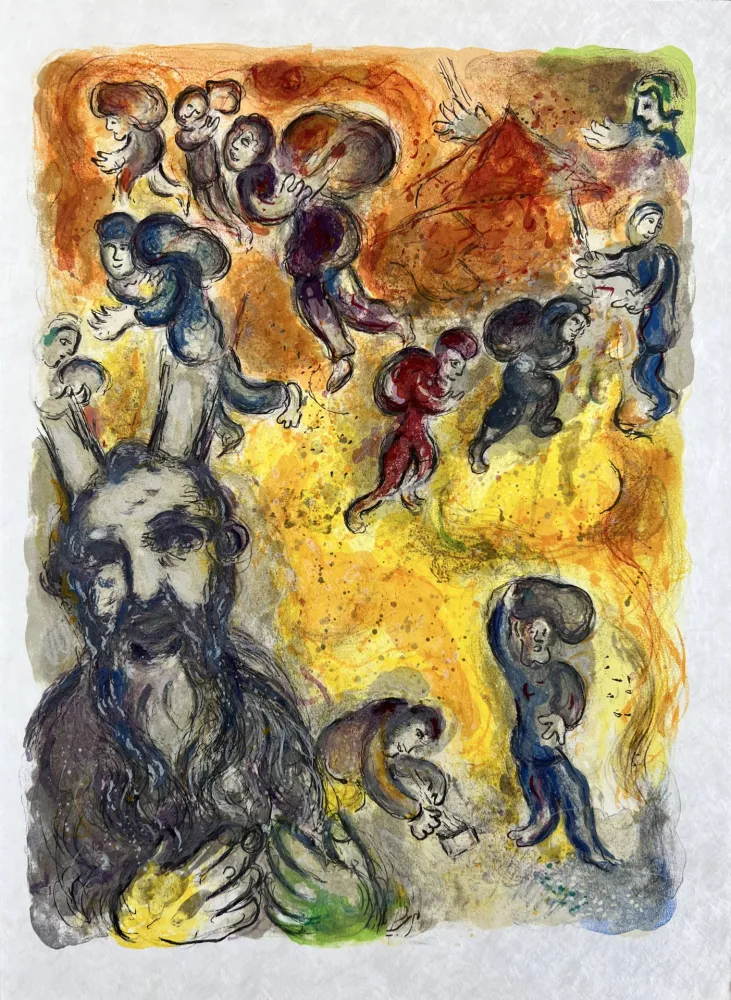 Lithograph Chagall - And in those dayes, when Moses was growen