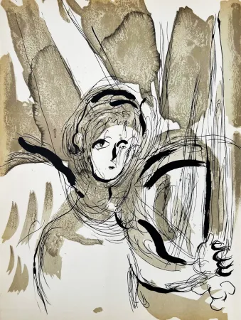 Lithograph Chagall - Angel with Sword