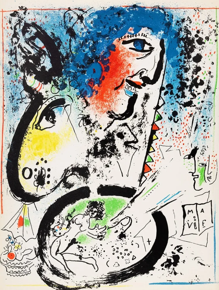 Lithograph Chagall - Auto-portrait