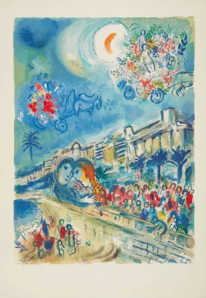 Lithograph Chagall - Bataille de Fleurs (Carnaval of Flowers)