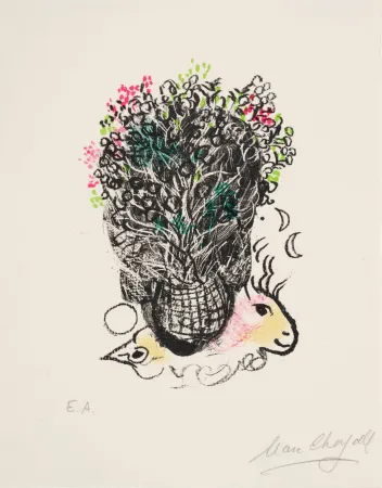 Lithograph Chagall - Bouquet pour Fernand