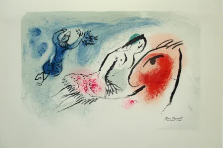 Lithograph Chagall - Carte Voeux pour Aimé Maeght