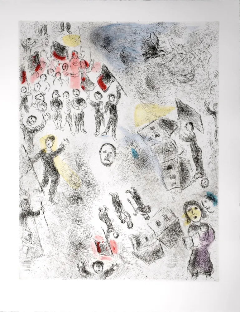 Etching And Aquatint Chagall - Celui qui dit les choses sans rien dire, 1976 - PLATE 5