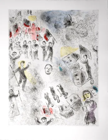 Etching And Aquatint Chagall - Celui qui dit les choses sans rien dire, 1976 - PLATE 5
