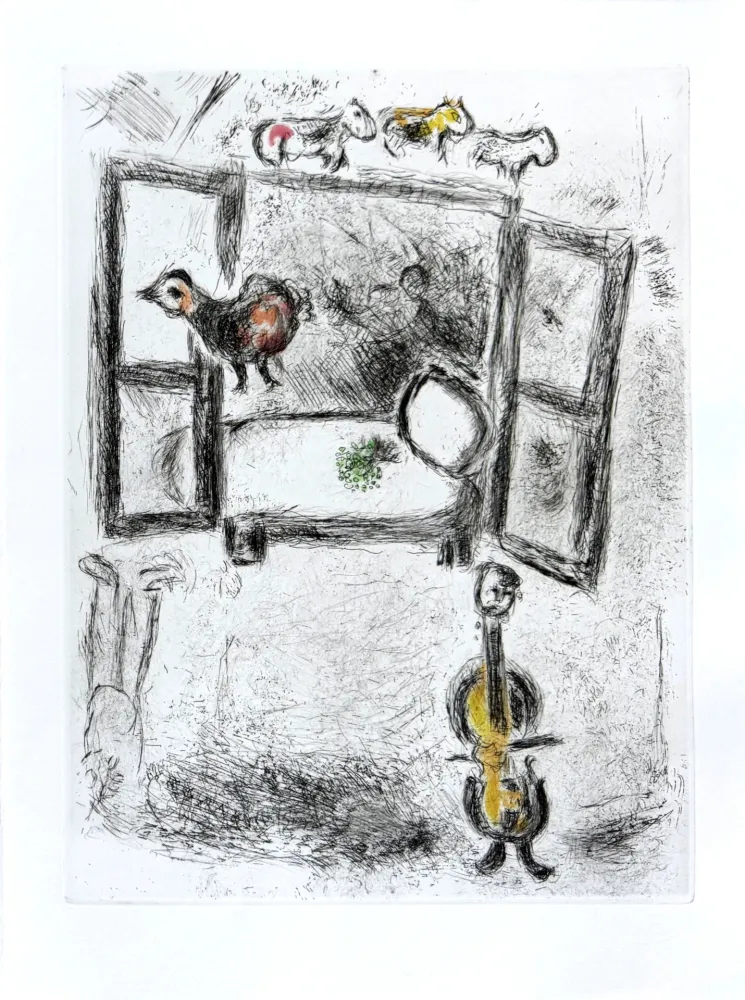 Engraving Chagall - Celui qui dit les choses sans rien dire, Planche II