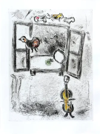Engraving Chagall - Celui qui dit les choses sans rien dire, Planche II
