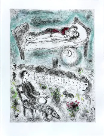 Engraving Chagall - Celui qui dit les choses sans rien dire, Planche III