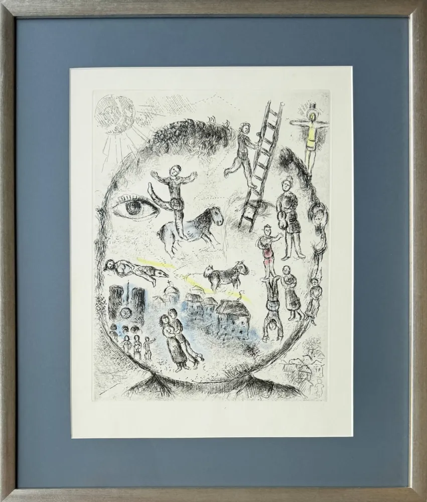 Etching And Aquatint Chagall - Celui qui dit les choses sans rien dire, Planche V