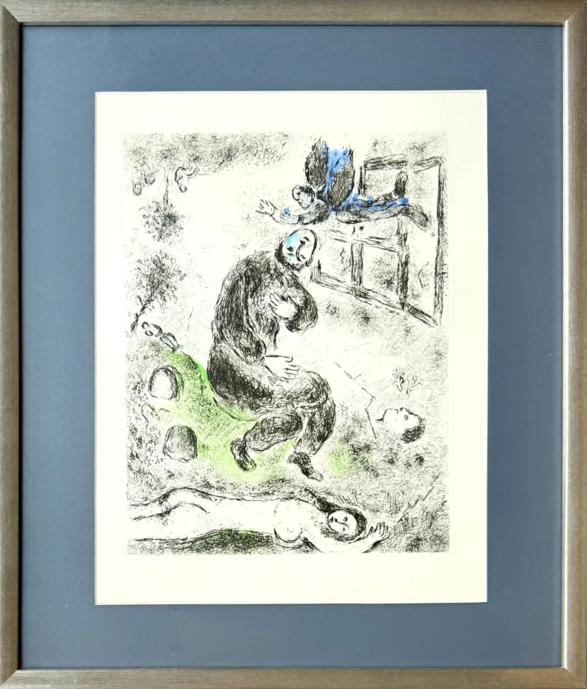 Etching And Aquatint Chagall - Celui qui dit les choses sans rien dire, Planche XII