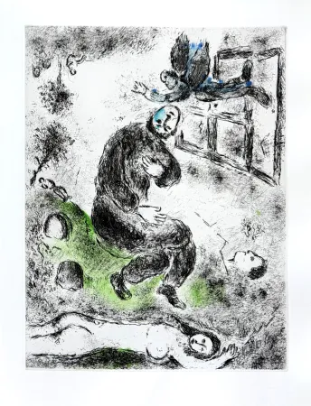 Engraving Chagall - Celui qui dit les choses sans rien dire, Planche XII