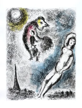Engraving Chagall - Celui qui dit les choses sans rien dire, Planche XIV
