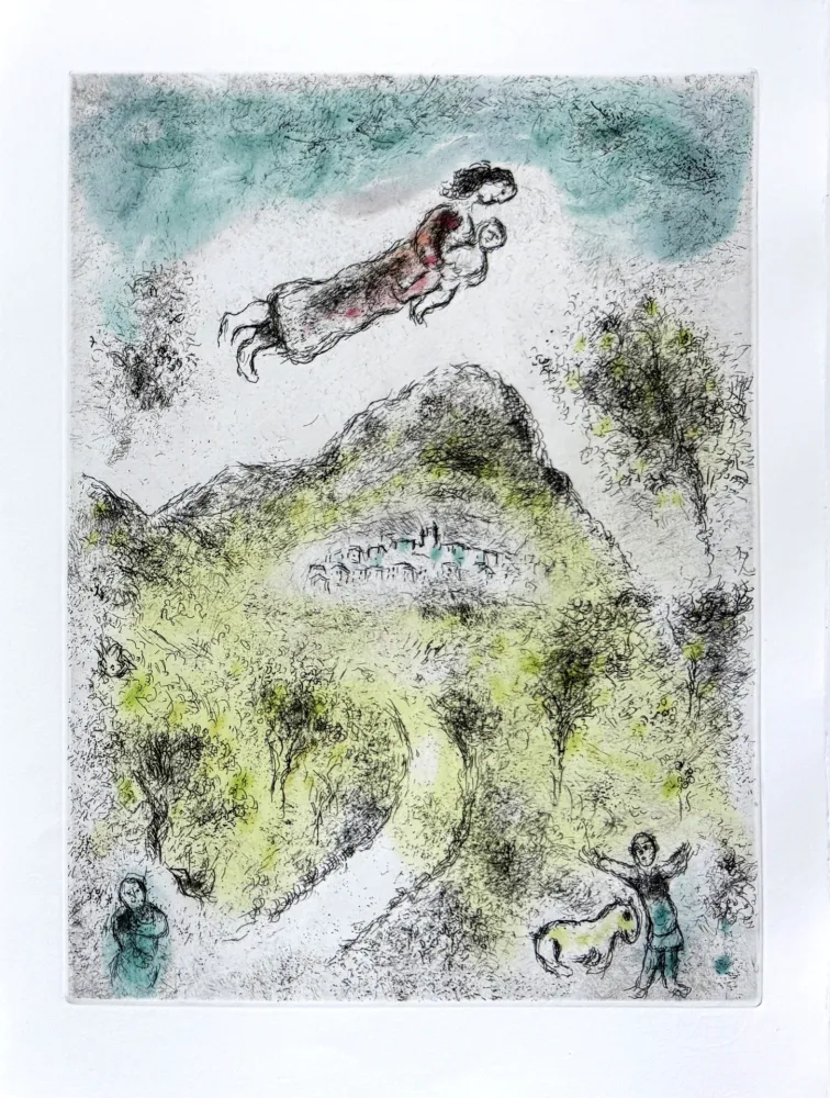 Etching And Aquatint Chagall - Celui qui dit les choses sans rien dire, Planche XIX