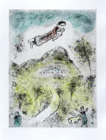 Etching And Aquatint Chagall - Celui qui dit les choses sans rien dire, Planche XIX