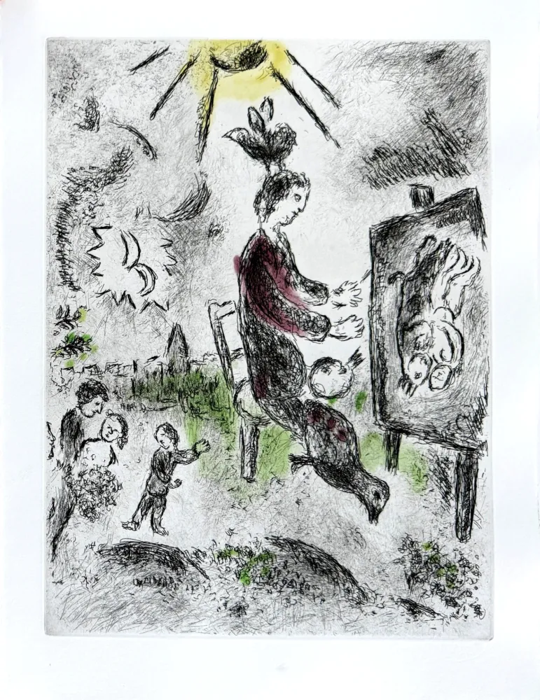 Engraving Chagall - Celui qui dit les choses sans rien dire, Planche XVI