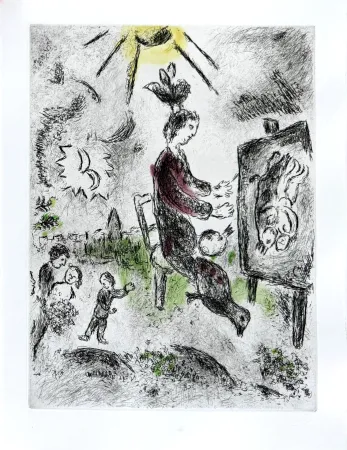 Engraving Chagall - Celui qui dit les choses sans rien dire, Planche XVI