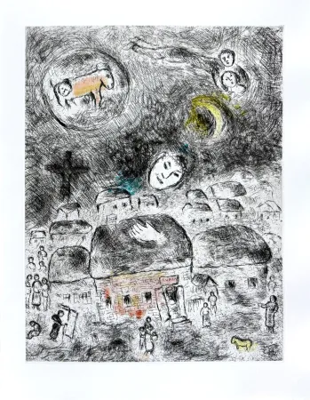 Etching And Aquatint Chagall - Celui qui dit les choses sans rien dire, Planche XVII