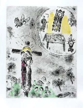 Etching And Aquatint Chagall - Celui qui dit les choses sans rien dire, Planche XX
