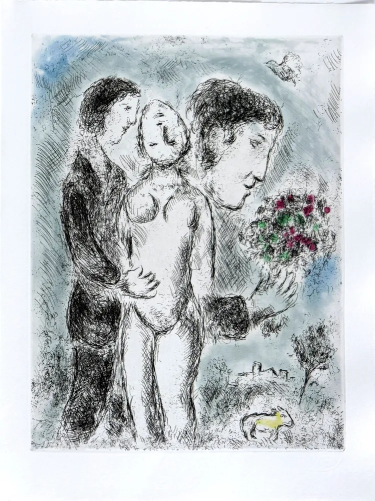 Etching And Aquatint Chagall - Celui qui dit les choses sans rien dire, Planche XXI