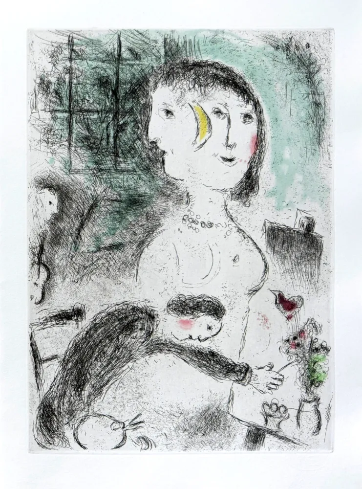 Etching And Aquatint Chagall - Celui qui dit les choses sans rien dire, Planche XXIII