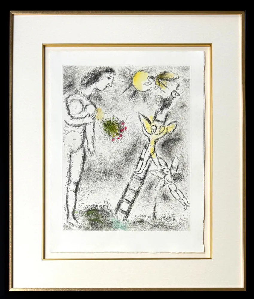 Etching And Aquatint Chagall - Celui qui dit les choses sans rien dire, Planche XXIV