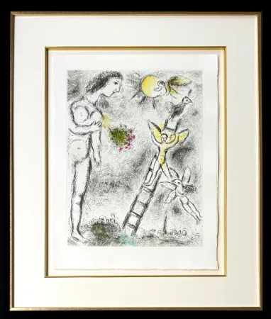 Etching And Aquatint Chagall - Celui qui dit les choses sans rien dire, Planche XXIV