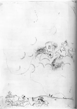 Engraving Chagall - Cicicov's Dream