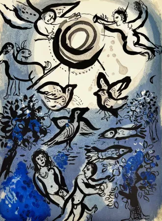 Lithograph Chagall - Creation