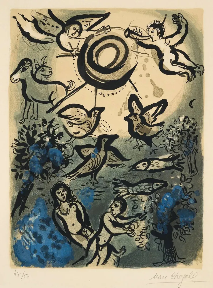 Lithograph Chagall - Creation