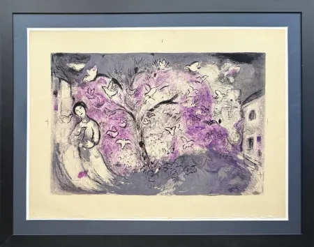 Lithograph Chagall - Daphnes and Chloé, Planche XXVI