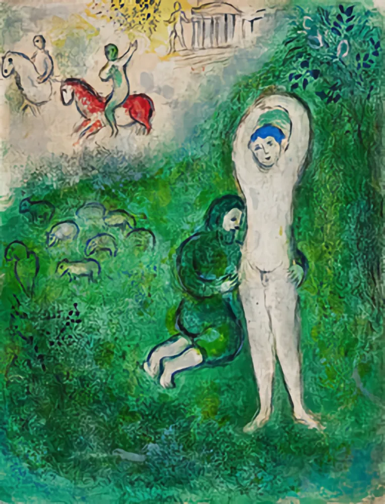 Lithograph Chagall - Daphnis et Gnathon