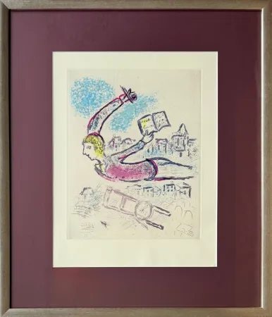 Etching And Aquatint Chagall - De Mauvais Sujets - Planche V