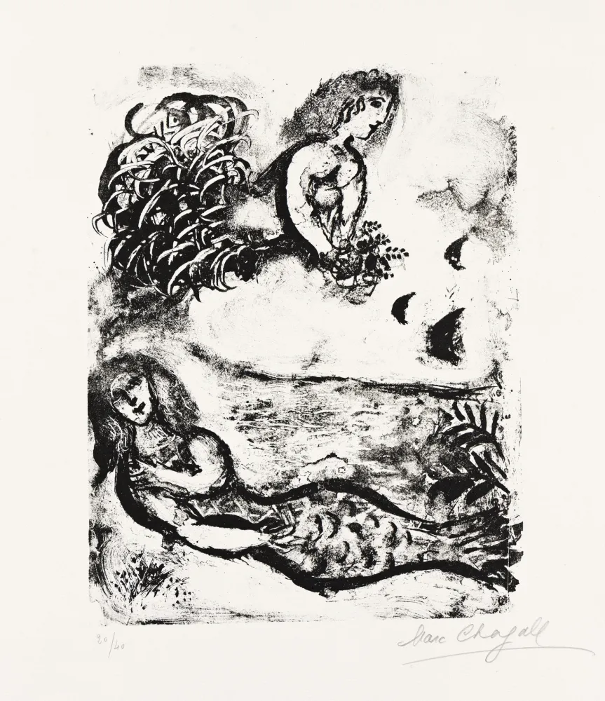 Lithograph Chagall - Deux Sirènes (Two Sirens)