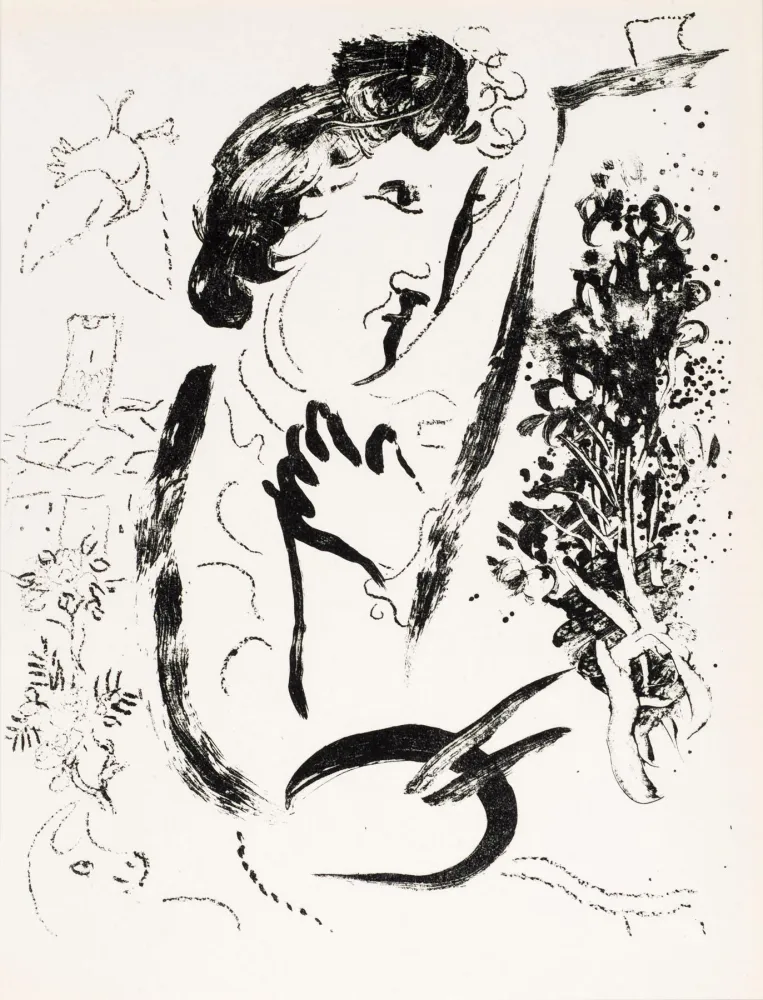 Lithograph Chagall - Devant le tableau  