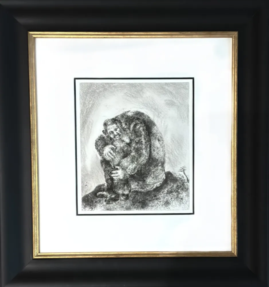 Engraving Chagall - Elijah on Mount Carmel