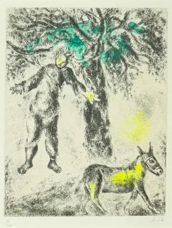 Engraving Chagall - End of Absalom