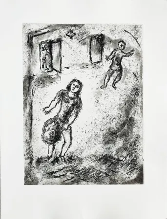 Engraving Chagall - Et sur la terre