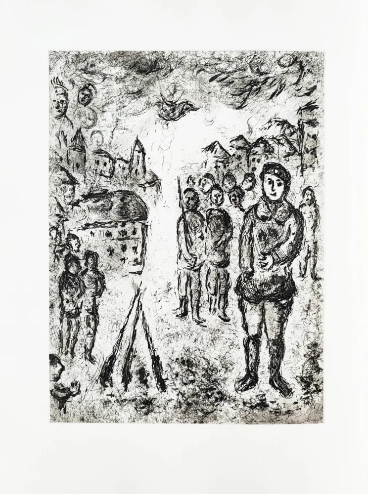 Engraving Chagall - Et sur la terre