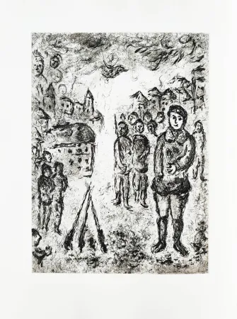 Engraving Chagall - Et sur la terre