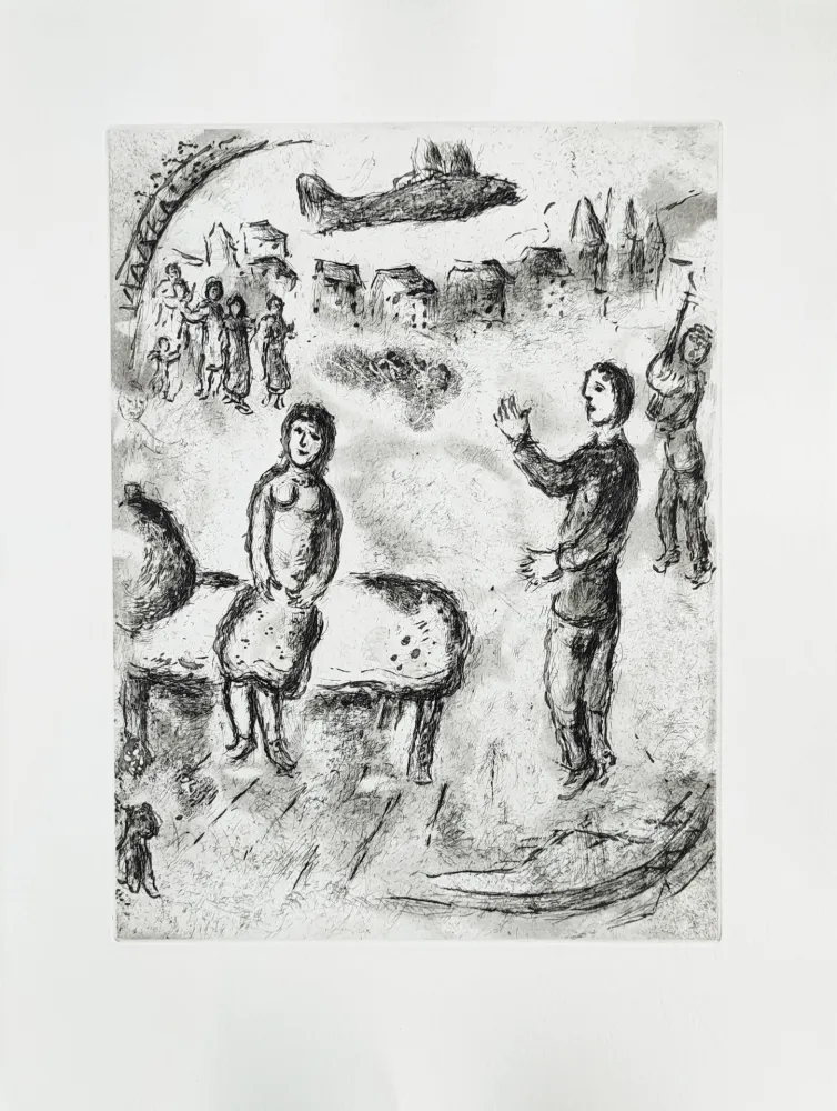 Engraving Chagall - Et sur la terre