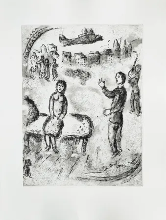 Engraving Chagall - Et sur la terre