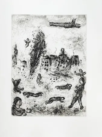 Engraving Chagall - Et sur la terre