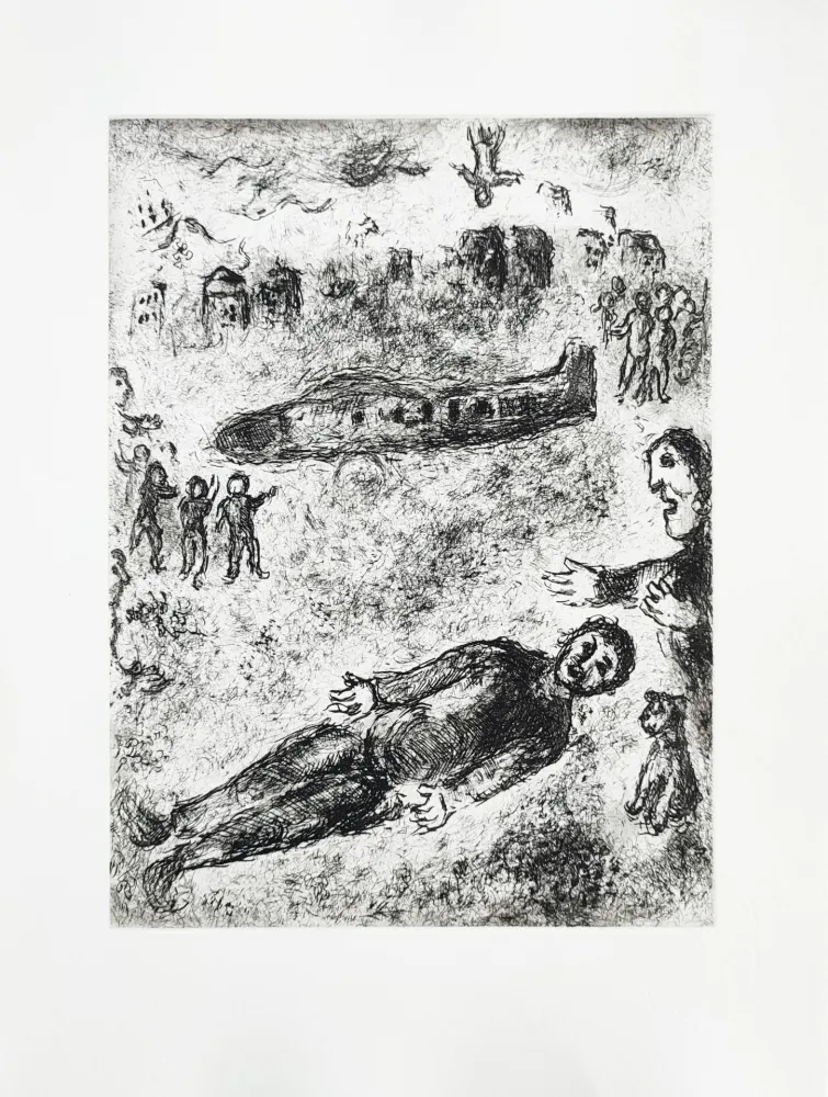 Engraving Chagall - Et sur la terre