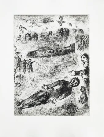 Engraving Chagall - Et sur la terre