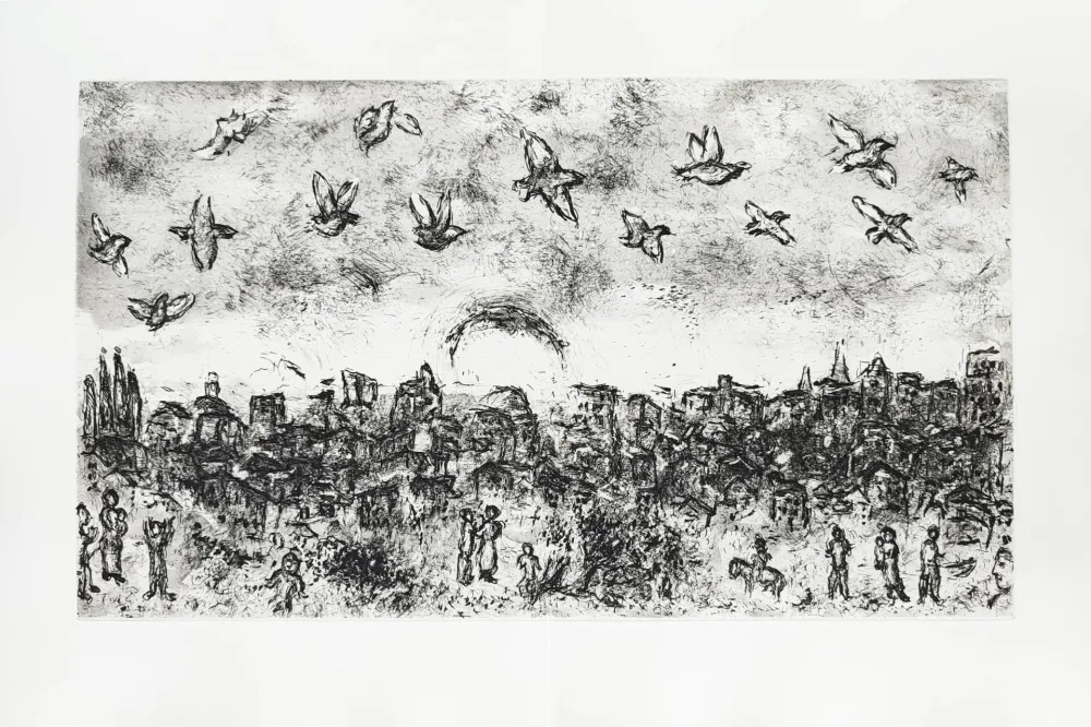 Engraving Chagall - Et sur la terre