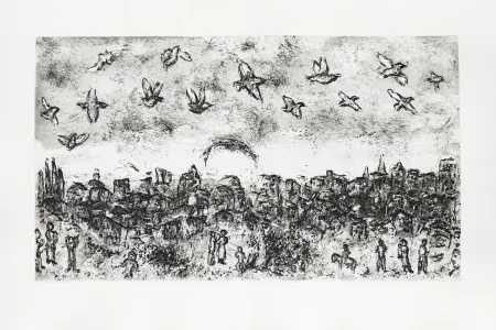 Engraving Chagall - Et sur la terre