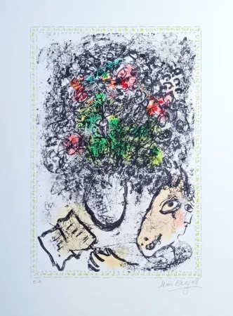 Lithograph Chagall - Fleurs d'art
